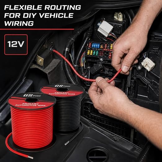 GS Power 200ft CCA 10 Gauge Wire Automotive, Red and Black-100ft per Roll, 10 AWG 12v, Flexible Speaker Electrical Wire Low Voltage Primary for Car Stereo Audio Trailer Harness Hookup Wiring DIY