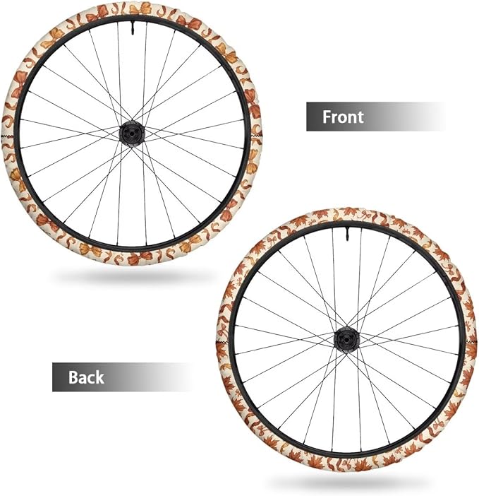 Abstract Tie Dye Wheelchair Wheel Covers Fall Maple Bow | Thanksgiving Day, 2 Pack Wheelchair Tyre Covers Neoprene Wheel Cover for Transport Wheelchair Wheels, 24 Inch