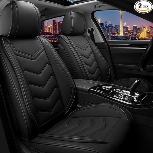 CTDS Car Seat Covers for Honda Civic 2000-2026, Stylish Sport Seat Cover, Premium Nappa Leather Car Seat Cover. Automobile Seat Covers Sets.(Standard 2 Seats/Pure Black)