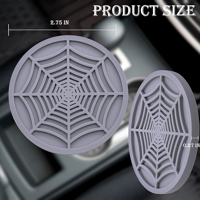 2PCS Car Cup Holder Coasters, 2.75 Inch Universal Non-Slip Insert Water Bottle Holder Pads, Car Interior Accessories Sets (Gray)