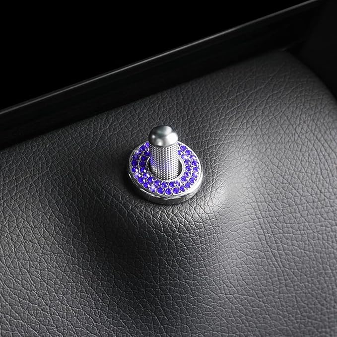 4PCS Bling Inner Car Door Lock Cover Stickers, Rhinestones Pull Rod Bolt Decorations, Crystal Auto Decals for Women Girls, Sparkly Car Door Lock Pin Caps for C Class C200L GLC260 C260L