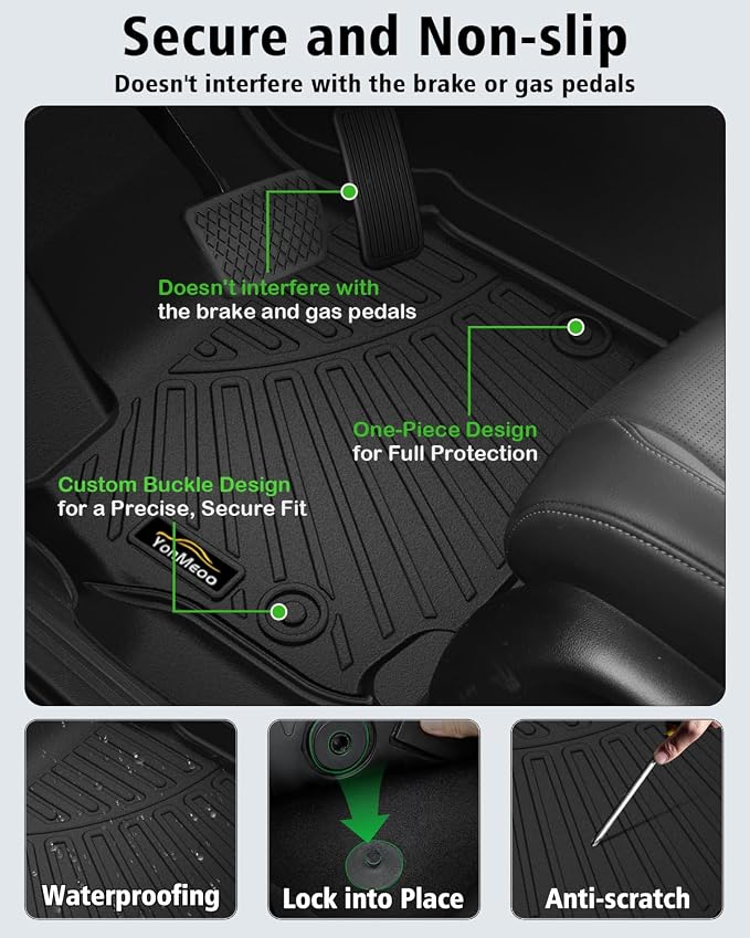 Floor Mats Custom for Chrysler Pacifica 2017-2025 2026 Gas 7-Seater | All Weather TPE Rubber Floor Liners, Cargo Liner, Backrest Mat Full Set for Pacifica Fuel Accessories (Non Hybrid & Pinnacle)