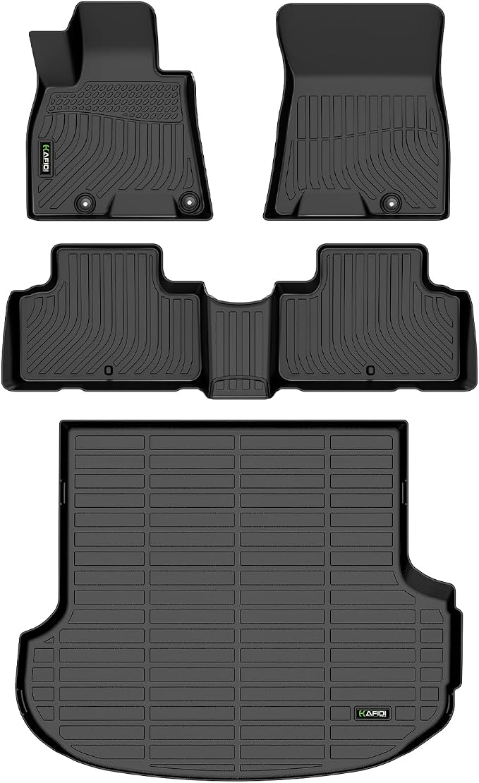 Floor Mats & Cargo Liner Custom for Genesis GV80 5 Seats 2021-2025 2026 (Not for Coupe) All Weather Protection TPE Heavy Duty Non-Slip Automotive Floor Liners Fits Full Set Accessories, Black