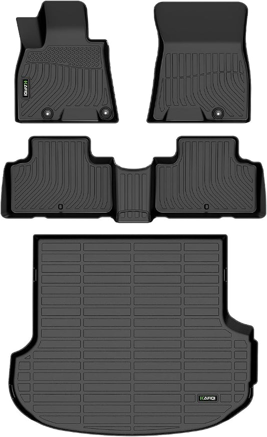 Floor Mats & Cargo Liner Custom for Genesis GV80 5 Seats 2021-2025 2026 (Not for Coupe) All Weather Protection TPE Heavy Duty Non-Slip Automotive Floor Liners Fits Full Set Accessories, Black