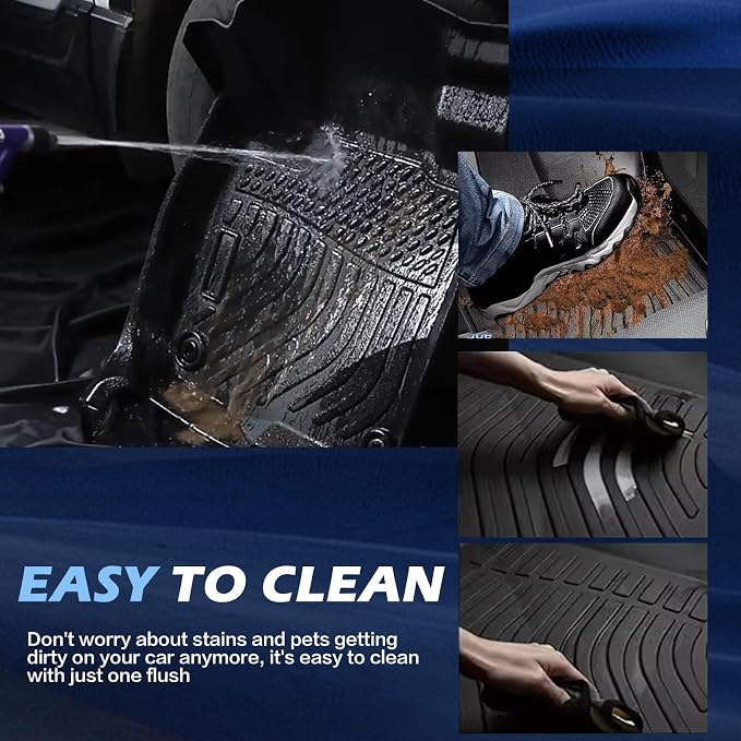 Floor Mats for 2013-2021 Nissan Pathfinder All-Weather TPE Rubber Floor Mats Fits 1st & 2nd & Row,Anti-Slip Floor Full Set