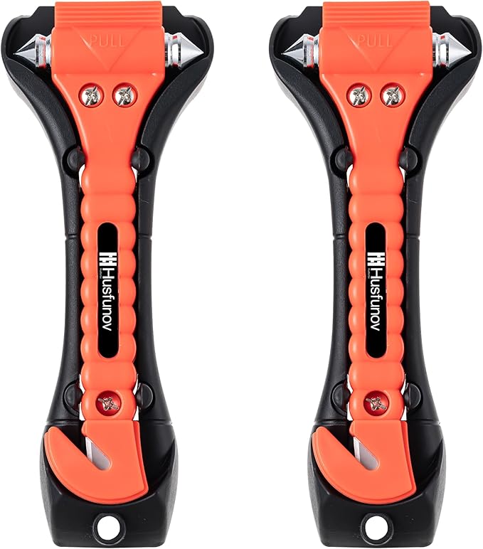 Car Window Breaker Hammer and Seat Belt Cutter 2-in-1，Emergency Escape Tool | Car Accessories, Auto Car Escape Tool，Safety Hammer for Family Rescue and Auto Traffic Accident Emergency Escape, 2 Packs