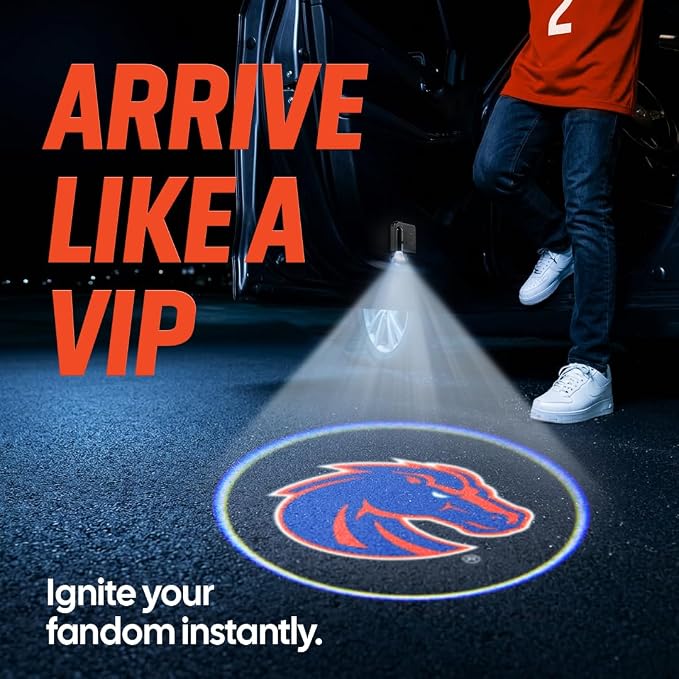 Sporticulture American Football Boise Car Door Lights Logo Shadow Display - Officially Licensed NCAA Car Accessories - Show Your Team Pride - Battery Powered, Universal Fit