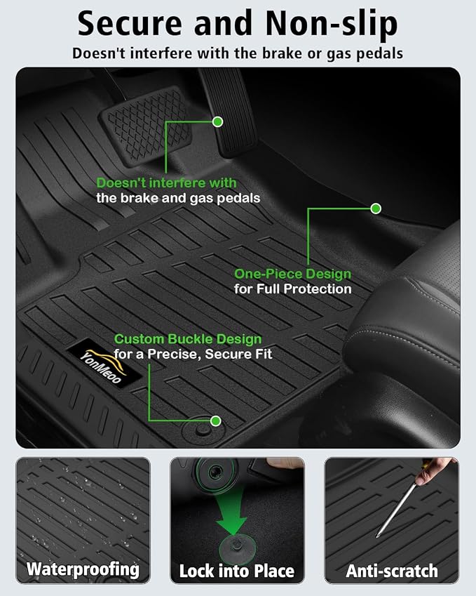Floor Mats Fit for Subaru Forester Hybrid 2025 2026 Trunk Mat with Backrest Mat All Weather TPE Rubber Cargo Liner Back Seat Protector Full Set for Forester 2025 Plug-in Hybrid Accessories, Black