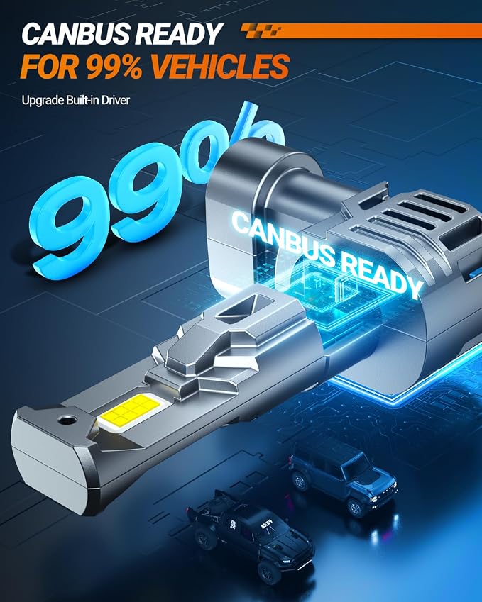 SEALIGHT 9005 Fog Bulbs with 40000LM Super Bright, 6500K White Light,1:1Mini Design Fog Light Bulbs,3 Mins Plug-N-Play, Pack of 4