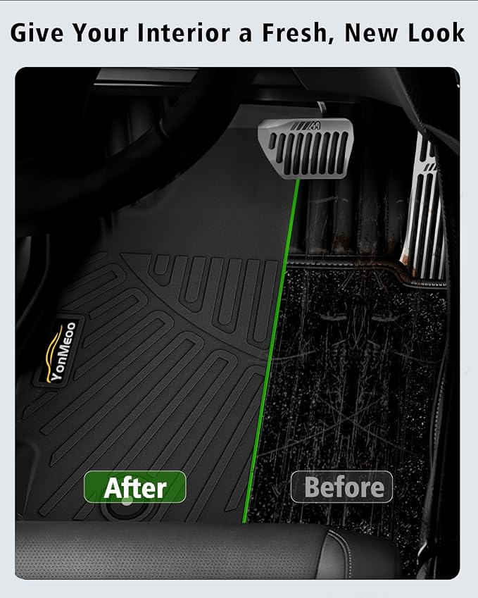 Floor Mats Custom for Kia Forte 2019-2024 Sedan | All Weather TPE Rubber Floor Liners, Cargo Liner Full Set for Forte Accessories, Black