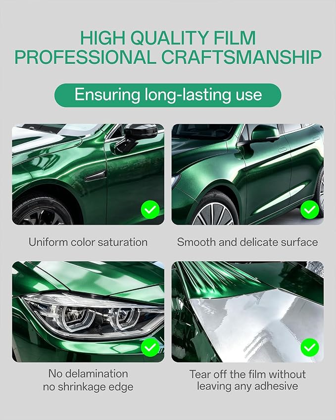 PPF, Dry Apply TPU PPF Vinyl Car Wrap Roll 1ft x 5ft, Paint Protection Vinyl Film (Sand Green)