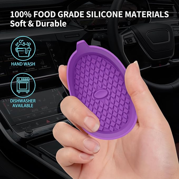 ME.FAN Car Cup Holder Coasters [4 Pack] Silicone Cups Mats, Automotive Universal Non-Slip Recessed Interior Accessories Deep Purple