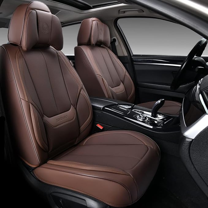 Coverado Car Seat Covers, Seat Covers for Cars, Waterproof Leather Auto Seat Protectors, Leather Car Seat Cushion, Car Interiors Accessories Universal Fit for Most Cars