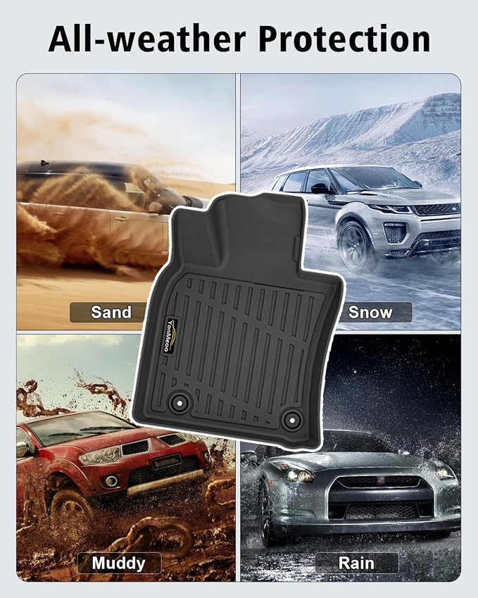 Floor Mats Custom for Toyota Camry 2025 (Include Hybrid) | All Weather TPE Rubber Floor Liners, Cargo Liner Full Set for Camry Accessories, Black