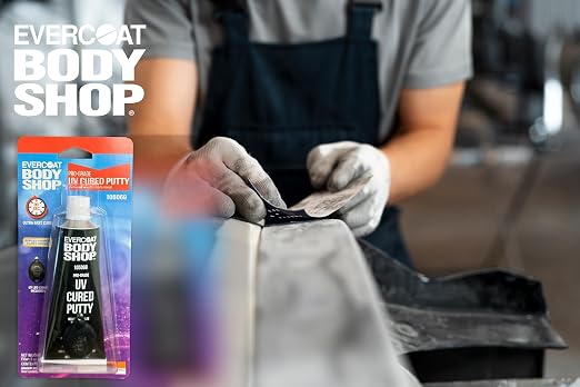 Evercoat Body Shop 105069 UV Cured Putty Ultra Fast Cure, Repairs Small Chips, Dings & Scratches on Cars & More, No Mixing, UV Light Included