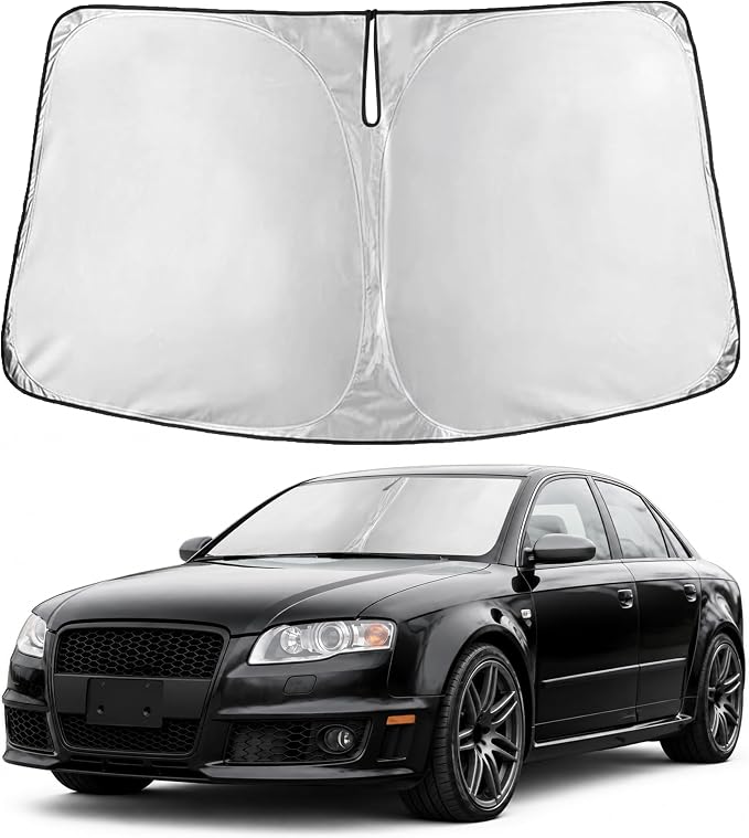 EcoNour Windshield Sunshade Compatible for Audi RS 4 2005-2006 2007 2008, Sun Visor for Front Windshield & Window Sun Shade Cover, UV Heat Blocker & Protector, Car Accessories