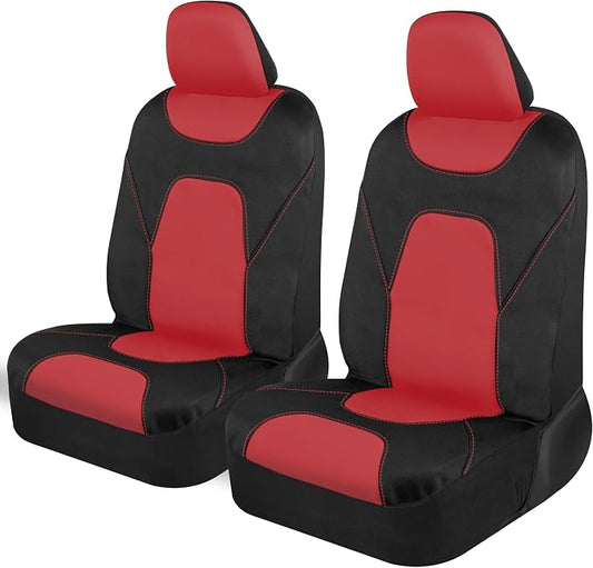 Motor Trend AquaShield Waterproof Front Seat Covers, Red Seat Covers for Cars – Neoprene Front Car Seats Cover, SUV Seat Covers Protector - Car Interior Cover for Auto, Trucks, & Dog Owners
