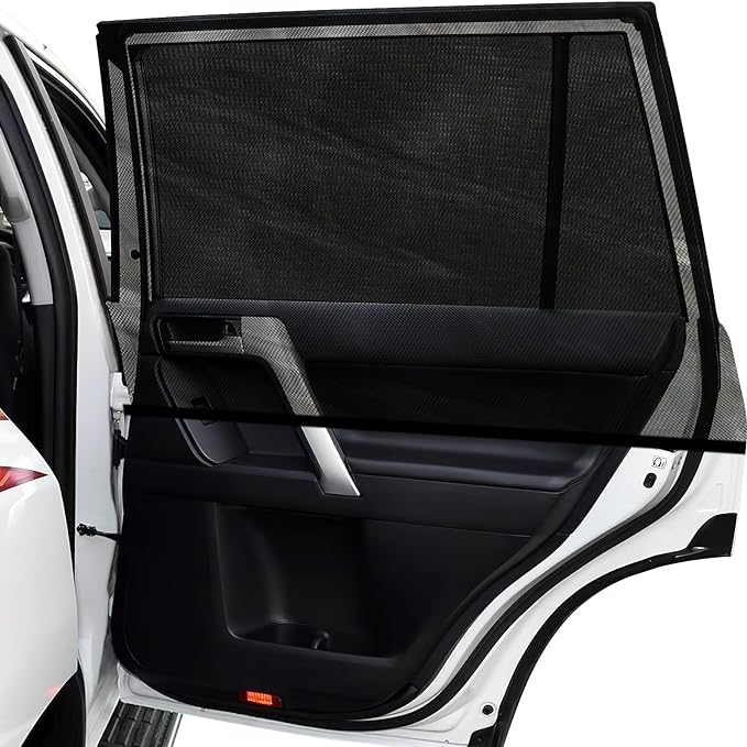 Car Window Shades，for Baby/Camping UV-Protection 2PCS XL 63''x28'' | Car Sun Shades for Side Windows with Breathable Mesh，for Back Covers Car, Truck, Suv, Car Camping Essentials,Black