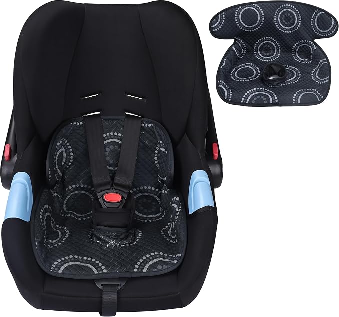 Car Seat Potty Training Protector – Piddle Pad with 360° Leak-Proof Edge & Anti-Slip, Waterproof Soft Machine Washable Quick-Dry Liner for Toddler Car Seat, Stroller, High Chair (Black)