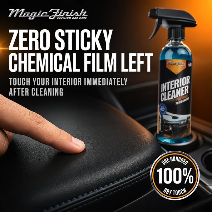 Magic Finish Interior Cleaning Spray (16 fl oz) – All-in-One Car Cleaner Spray for Seats, Dashboards & Consoles – Fast-Acting Car Cleaning Supplies for Rubber, Plastic, Carpet & Upholstery