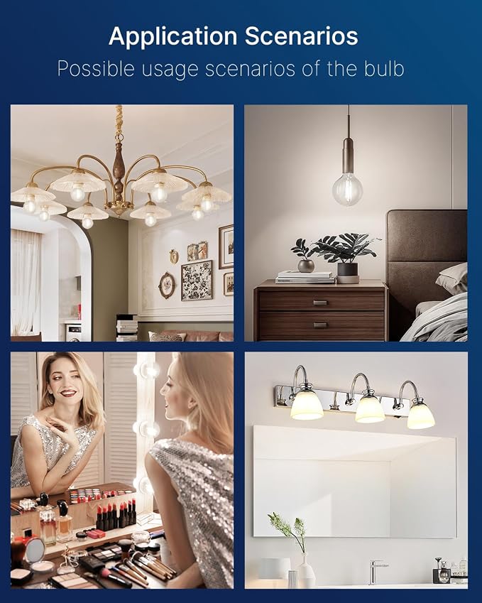 FLSNT 6 Pack G25 LED Globe Edison Bulbs for Bathroom Vanity & Mirror Lighting, 5000K Daylight, CRI90+ Dimmable, 40W Equivalent, 400LM, E26 Base, Clear Glass Decorative Bulbs
