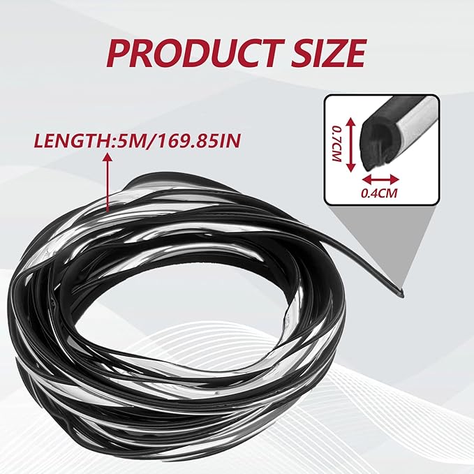 16FT (5M) Car Door Edge Protector, Universal U Shape Trim Molding Rubber Seal Protector with Fits Most Cars (Silver)