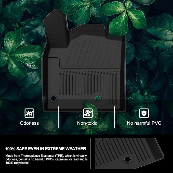 Kiwi Master Floor Mats for 2021-2026 Nissan Rogue (Not Sport) | OEM Replacement T99E4-6RR0B, Custom Fit All Weather Car Mats, Heavy Duty TPE Floor Liners, Front & Rear 2 Row Set, Black
