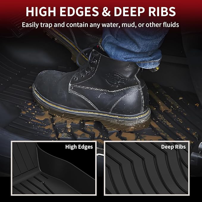 LASFIT Floor Mats for Mercedes Benz GLA 2015-2020 & CLA 2014-2019 250/45 | LASFIT Car Mats for GLA & CLA 250/45 AMG 2014-2020, All Weather TPE Non-Slip, 2 Rows
