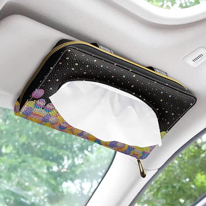 Eggs Car Visor Tissue Holder PU Leather Car Napkin Holder for Sun Visor Napkin Holder Automotive Sun Visor Napkin Holder