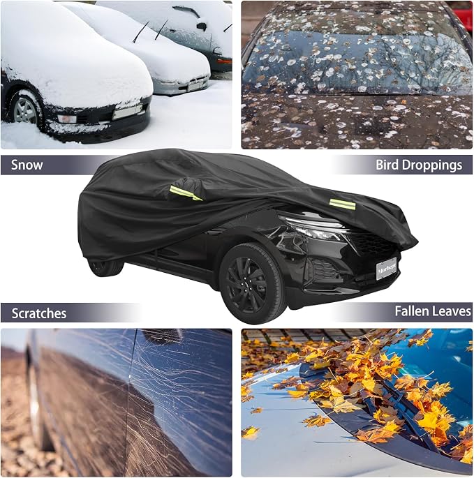 Waterproof SUV Car Covers for Automobiles, All Weather Outdoor Full Exterior Cover fit SUV Length 181-191 inch