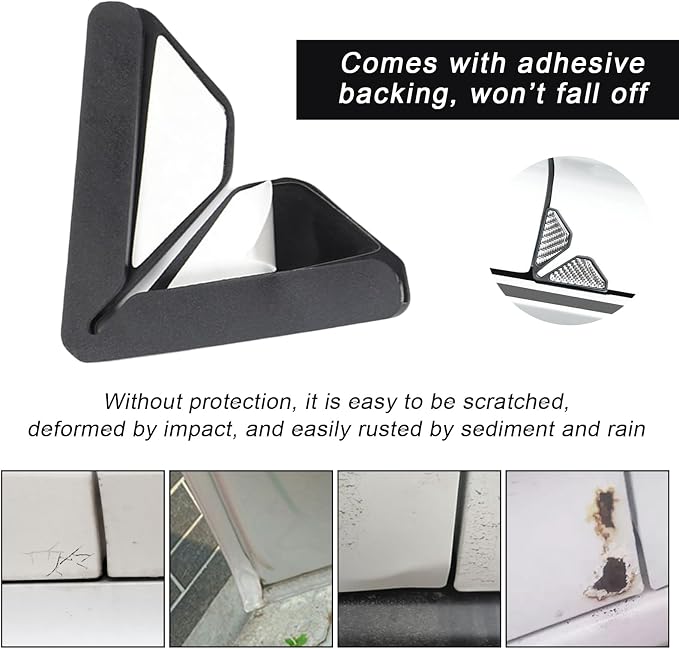 DXNQ 2 PCS Car Door Corner Protector Edge Guards, Real Carbon Fiber Anti-Collision Car Door Edge Protector, Self-Adhesive Decorative Auto Corner Protect, Vehicle Exterior Accessories (Silver)