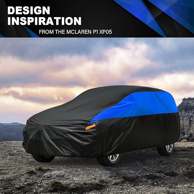 GUNHYI Hatchback Car Cover for Automobiles All Weather Waterproof, Universal Fit Honda Fit, Kia Rio, Toyota Yaris, Mitsubishi Mirage, Chevrolet Bolt EV/Sonic, Mini Cooper 2-Door/4-Door etc.