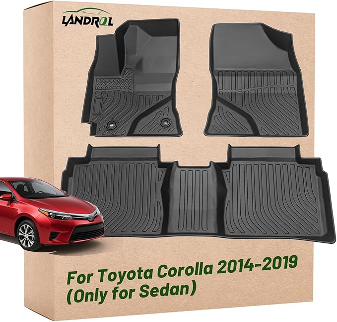 Car Floor Mats Replacement for Toyota Corolla 2014-2019 (Only Sedan Model) Heavy Duty Liner Custom Fit All Weather Protection Carpets Coverage WaterproofAccessories for Dad