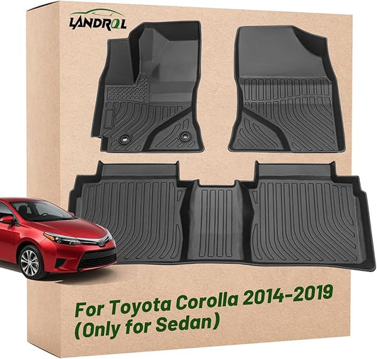 Car Floor Mats Replacement for Toyota Corolla 2014-2019 (Only Sedan Model) Heavy Duty Liner Custom Fit All Weather Protection Carpets Coverage WaterproofAccessories for Dad