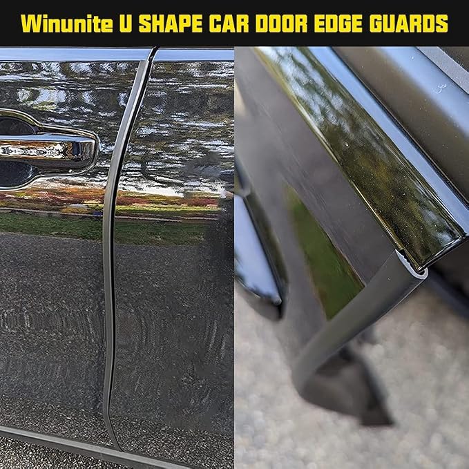 Winunite 65.6ft (20m) Car Door Edge Guards Black – Self-Adhesive PVC, U-Shaped, Fits Most Vehicles, Fade-Resistant, Scratch- and Chip-Resistant – Reduces Dings in Parking Lots