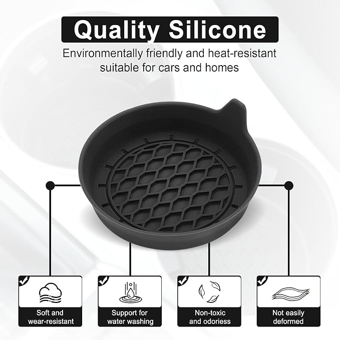Car Coasters, Silicone Universal Cup Holder Inserts, Non-Slip Anti-Rattle Car Cup Holder Coasters, Men's and Women's Car Accessory Interior Set, 4 Pieces