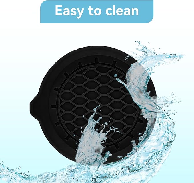 4PCS Car Cup Holder Coasters, Silicone Non-Slip Vehicle Cup Recessed Mats, Sift-Proof Automotive Interior Drink Insert Decor Accessories, Universal for SUV, Sedan, Truck (Black)