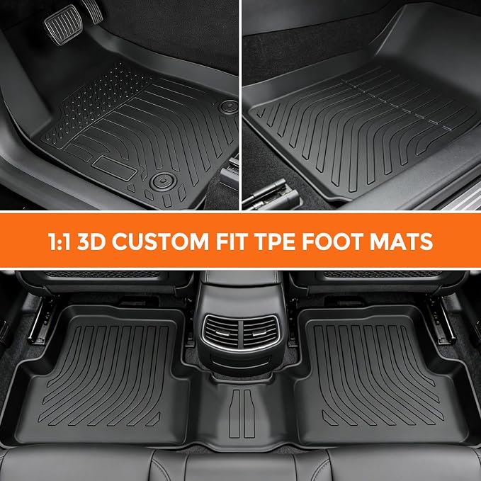Floor Mats for Chevrolet Chevy Sonic 2012-2020 | Heavy Duty TPE All Weather Protection, Waterproof Non-Slip Black Car Liners (Two-Row Floor Mats)