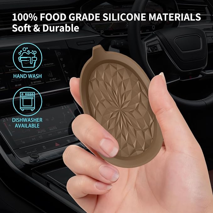 ME.FAN Car Cup Coasters [4 Pack] Silicone Cars Coasters - Universal Non-Slip Recessed Interior Accessories - Cup Holder Inserts Coffee