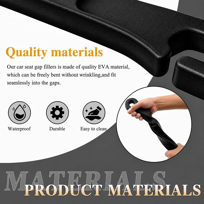 2 PCS Car Seat Gap Filler Compatible with Honda CR-V, HR-V, Pilot, Passport Accessories, Seat Gap Organizer with Emergency Glass Breaker & 1 Sunglasses Holder, Black
