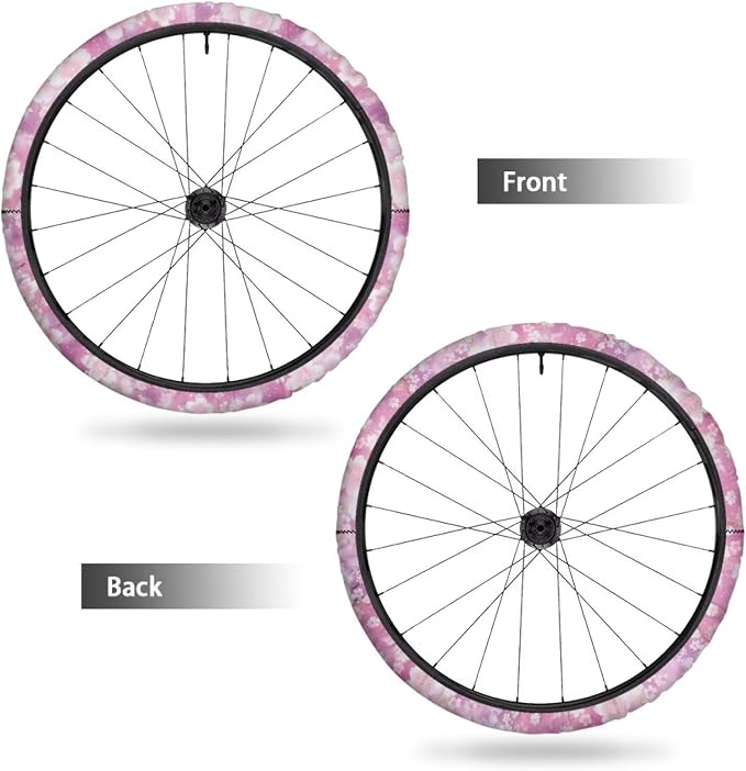 2 Pairs Wheelchair Tire Covers Protectors Purple Pink Tie-Dye 24 Inch Wheelchair Cover Non Slip Wear Resistant Wheelchairs Ring Protective Covers for Adults