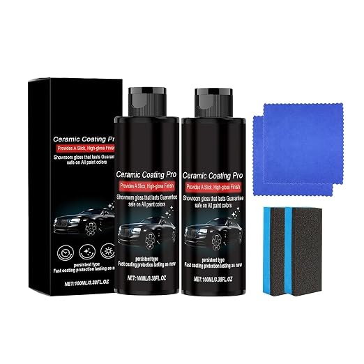 Nano Ceramic Coating for Cars, Quick Coat Restore Spray for Car Detailing | High Gloss Mirror Shine, UV & Scratch Protection, Easy Application No Residue, Long-Lasting Polish Restore (2pcs)
