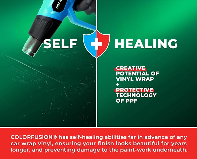 ColorFusion PPF by VViViD, Satin Chrome Stealth Green Dry Apply PPF Vinyl Car Wrap Roll 1.3ft x 5ft