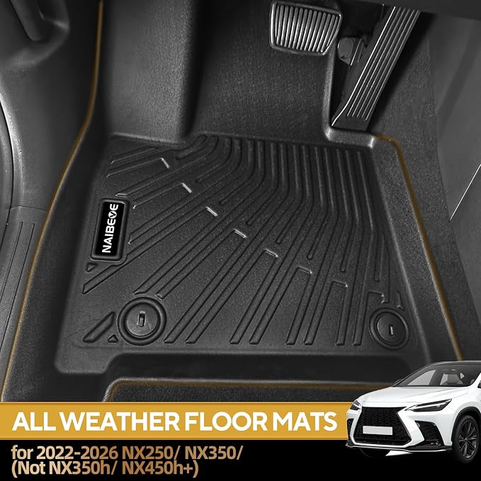 Naibeve Floor Mats for 2022-2026 NX250/ NX350 (Not NX350h/ NX450h+) | All Weather Custom Fit Floor Mats, Cargo Mat, Backrest Mats Interior Protector accessories