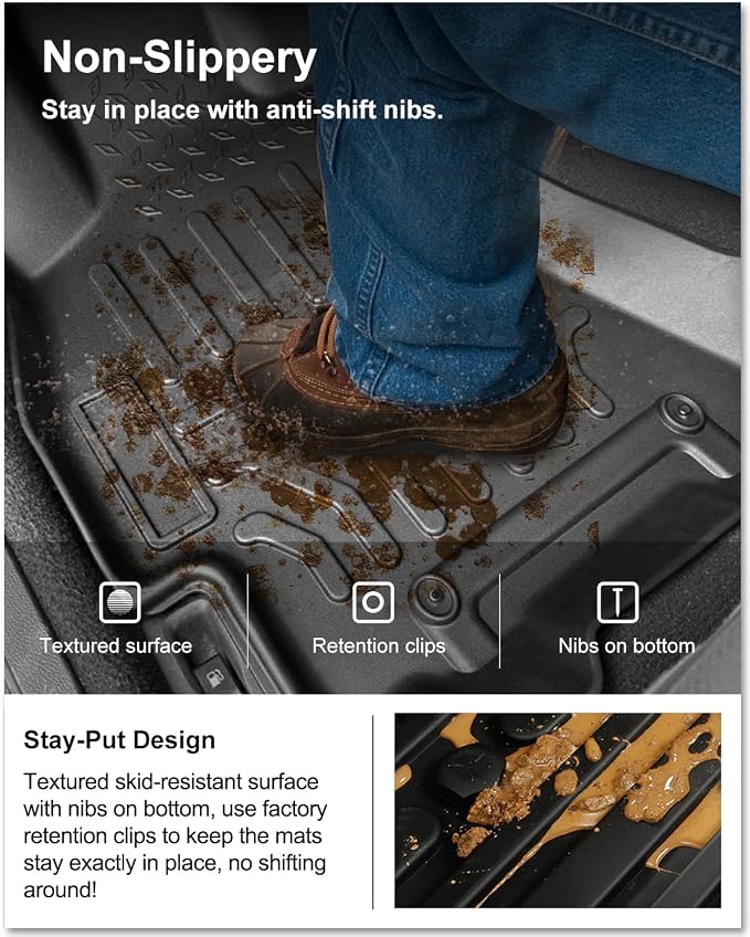 Kiwi Master Floor Mats for 2015-2019 Subaru Outback/Legacy | Custom Fit All Weather Car Mats, Heavy duty TPE Floor Liners, Front & Rear 2 Row Set, Black