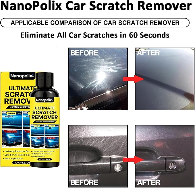 Scratch Remover – Eliminate All Car Scratches in 60 Seconds, Cloth Scratch Remover Kit, for Minor Car Paint & Scratch Repair, Swirl & Water Spots Remover (2pcs, 100g)