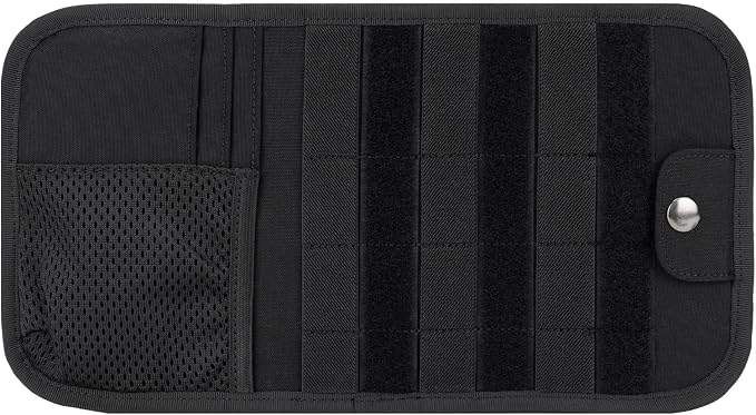 TACNEX Tactical Visor Organizer MOLLE Panel with Zipper Storage Pouch & Sunglasses Holder Car Essentials EDC Gear Tool Pack Vehicle Accessories for Truck Pickup Van SUV ORV (Sun Visor Organizer)