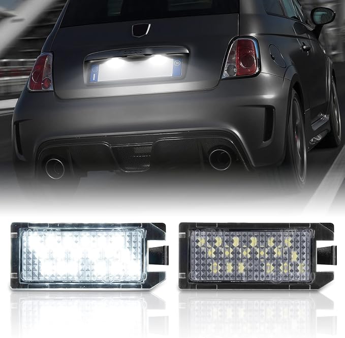 POPMOTORZ LED License Plate Lights Rear Tag Lamps Assembly for Jeep Grand Cherokee 2014 2015 2016 2017 2018 2019 2020，Fiat 500 2013-2019 Super Bright 6500K White Rear Tag Number Plate Light 2pcs