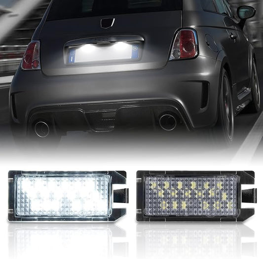 POPMOTORZ LED License Plate Lights Rear Tag Lamps Assembly for Jeep Grand Cherokee 2014 2015 2016 2017 2018 2019 2020，Fiat 500 2013-2019 Super Bright 6500K White Rear Tag Number Plate Light 2pcs
