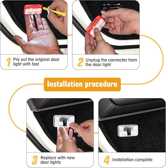 2PCS Car Door Logo Lights for GTR R35 R34 2007-2019, Courtesy & Puddle LED Welcome Lights Accessories